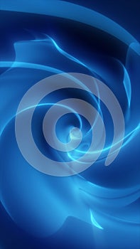 Smooth swirling blue light forming a fluid abstract vortex in motion