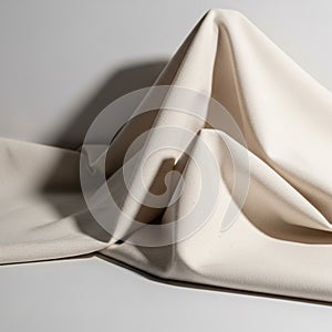 Smooth texture is draped over a flat surface, creating soft, flowing