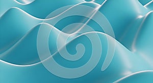 Abstract waves background smooth surface ripple effect turquoise color modern design wallpaper texture