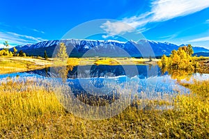 Smooth water of Lake Abraham