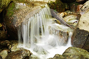 Smooth water of a waterfall