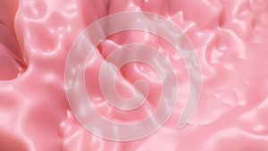 smooth wave surface of light pink color. 3d render