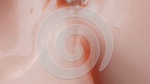 Smooth wave surface of light pink color. 3d render