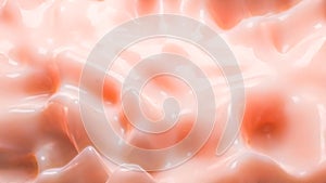 smooth wave surface of light pink color. 3d render