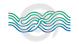 Smooth Wavy Lines Gradient Pattern, Abstract Flowing Vector, vector design Generative AI