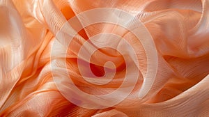 The smooth almost weightless texture of a silk scarf in a soft peach hue. photo