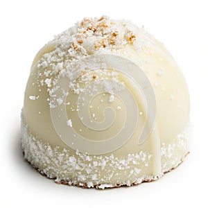 White Chocolate Truffle with Powdered Sugar isolated on white background photo