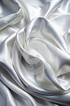 White gray satin fabric texture with soft blur