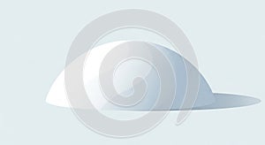 Smooth, white, hemispherical dome on a