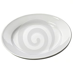 Smooth white plate isolated on white background