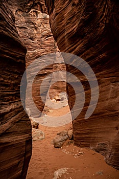 Smooth Zig Zagging Walls Of Wire Pass Slot Canyon