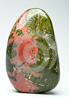 Smoothcut unakite with deep red and forest green colors