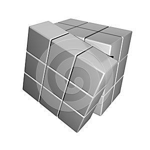 Smoothed Glossy Segmented 3D Cube