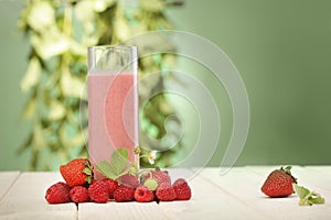 Smoothie of berries on the table