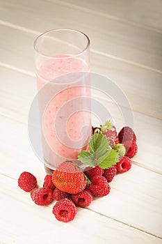 Smoothie of berries on the table