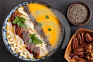 Smoothie bowl with pumpkin