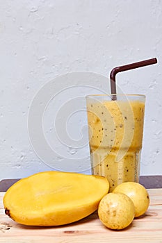 Smoothie juice, mix Mango with passion fruit