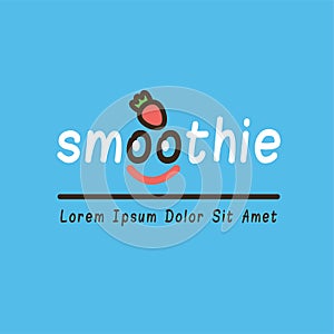 Smoothie logotype with funny face