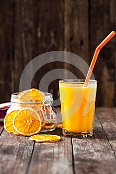 Smoothie made of oranges containing vitamin C, potassium and folate for immune system boosting