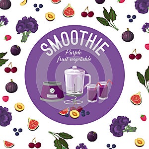 Smoothies. Purple vegetables. Vector illustration