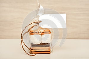 Smore - cookies, chocolate and marshmallows - traditional dessert - favor tag mockup