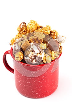 Smore Flavored Popcorn in a Camping Mug