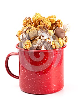 Smore Flavored Popcorn in a Camping Mug