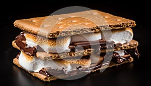 Smores chocolate sweets cookie graham marshmallow dessert roasted snack food treat