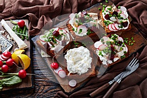 Smorrebrod with fish - danish open faced sandwich