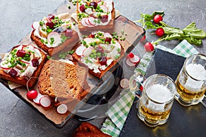 Smorrebrod with fish - danish open faced sandwich