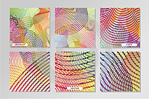 Abstract vector backrounds set with guilloche mash pattern. Smouth lines. photo