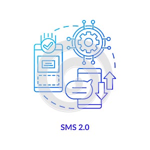 SMS 2.0 blue gradient concept icon