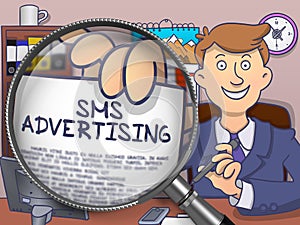 SMS Advertising through Magnifier. Doodle Style.