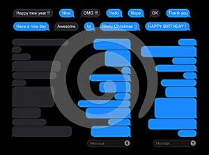 SMS Flat Bubbles Messages in Dark mode photo