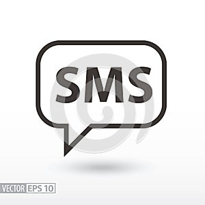 SMS flat Icon. Sign sms message