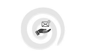 SMS in the hand icon , lorem ipsum Flat design