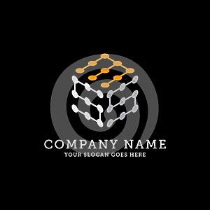 SMS hexagonal logo template, connection logo vector, It is good for your company, corporate