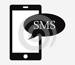 Sms icon in the cell illustrated