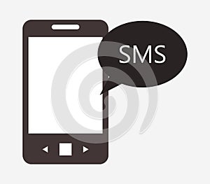 Sms icon in the cell illustrated