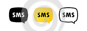 SMS icon. Dialog, chat, new message. Communication concept. Vector EPS 10. Isolated on white background