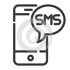 Sms message line icon