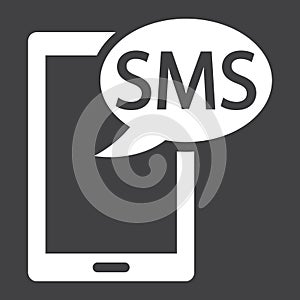 SMS solid icon, Contact us and website