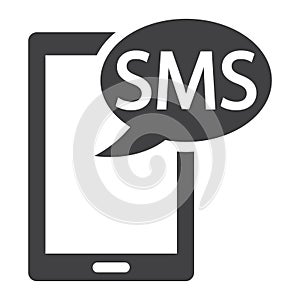 SMS solid icon, Contact us and website