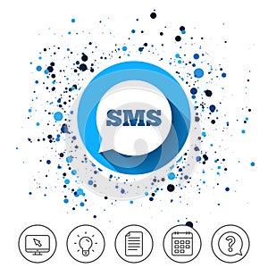 SMS speech bubble icon. Information symbol.