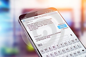 SMS text message app on smartphone screen