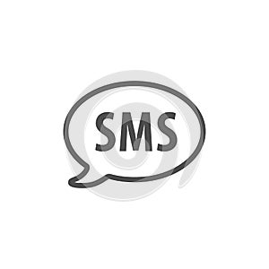 SMS text message logo line style vector icon