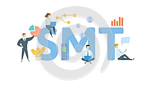 SMT, Senior Management Team. Concept with keyword, people and icons. Flat vector illustration. Isolated on white. photo