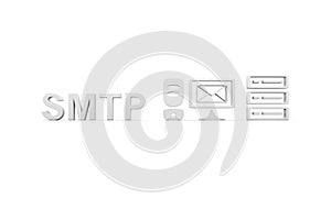 SMTP concept white background 3d
