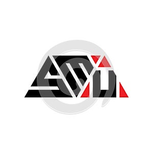 SMU triangle letter logo design with triangle shape. SMU triangle logo design monogram. SMU triangle vector logo template with red