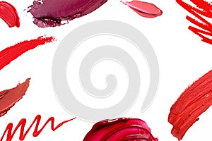 Smudged lipstick abstract texture frame
